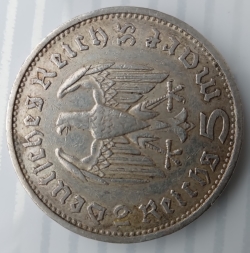Image #2 of 5 Reichsmark 1935 E - Paul von Hindenburg