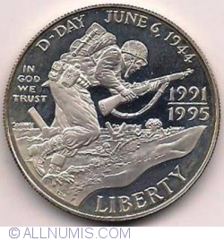 Image #2 of 1 Dollar 1993 W - 50th Anniversary of World War II