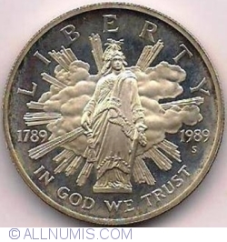Image #2 of 1 Dolar 1989 S - Bicentenarul Congresului
