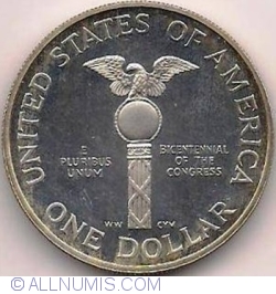 Image #1 of 1 Dolar 1989 S - Congress Bicentennial