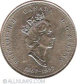 Image #2 of 25 Cents 1992 - 125th Anniversary of Confederation - Saskatchewan