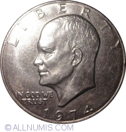 Image #2 of Eisenhower Dollar 1974