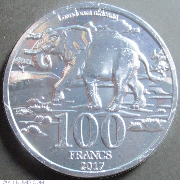 Katanga set of 5 coins 1-100 francs 2017 /"Animals/" UNC