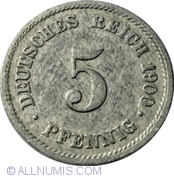 5 Pfennig 1900 F