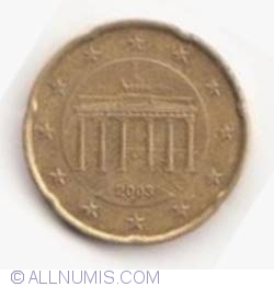 Image #2 of 20 Euro Cenţi 2003 D