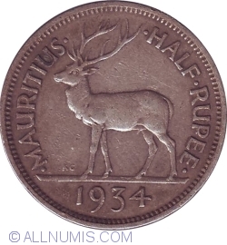 Image #1 of 1/2 Rupee 1934