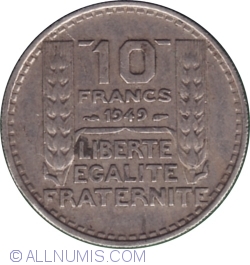 10 Franci 1949
