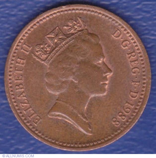 1 Penny 1988 Elizabeth II 1952 present Great Britain Coin 3480