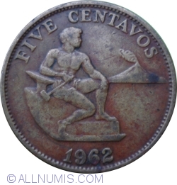 Image #1 of 5 Centavos 1962