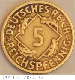 5 Reichspfennig 1926 F