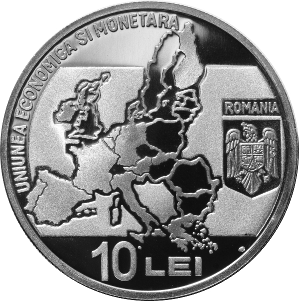 10 Lei 2009 10th Anniversary Of The European Economic And Monetary Union And The Launch Of The Single Currency The Euro Commemorative 2009 Romania Coin 41817