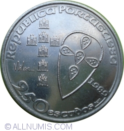 Image #1 of 250 Escudos 1989 - 850th Anniversary of the Foundation of Portugal