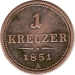 1 : 1 Kreuzer 1851 A