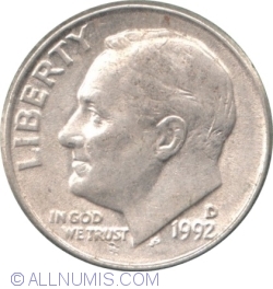Image #2 of Dime 1992 D