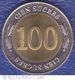 Image #2 of 100 Sucres 1997 - 70th Anniversary - Central Bank