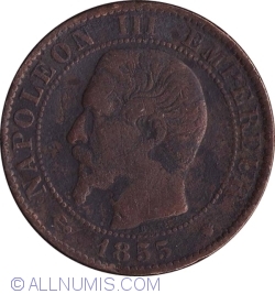 Image #2 of 5 Centimes 1855 K (Ancoră)