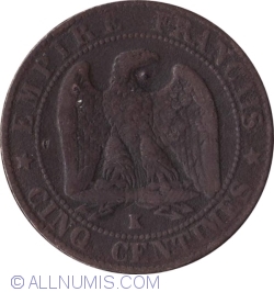 Image #1 of 5 Centimes 1855 K (Anchor)