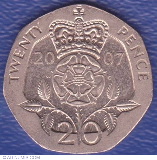 20 Pence 2007 Elizabeth II 1952 2022 Great Britain Coin 4435