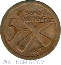 Image #1 of 5 Francs 1961