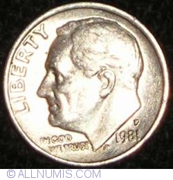 Image #2 of Dime 1981 D