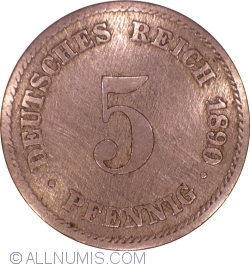 Image #1 of 5 Pfennig 1890 E