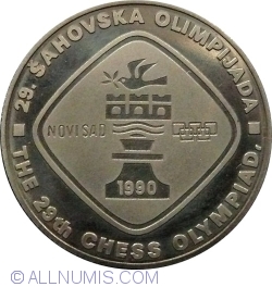 5 Dinari 1990 - Olimpiada de Șah, Novi Sad