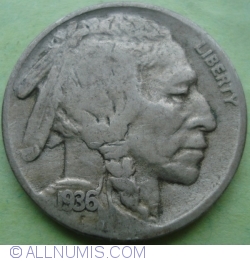 Image #2 of Buffalo Nickel 1936 S