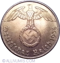 Image #2 of 5 Reichspfennig 1938 F