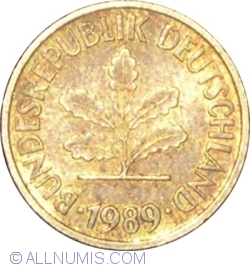 Image #2 of 5 Pfennig 1989 F