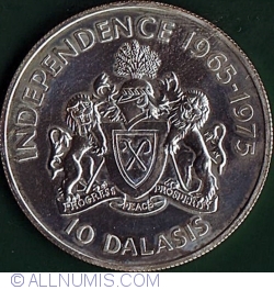 10 Dalasis 1975 - 10 Years of Independence.