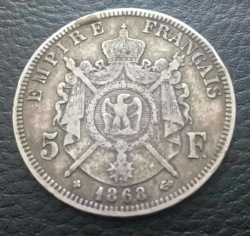 Image #1 of 5 Francs 1868 BB