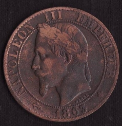 Image #2 of 5 Centimes 1863 BB