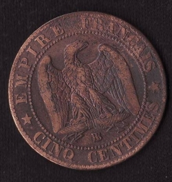 Image #1 of 5 Centimes 1863 BB