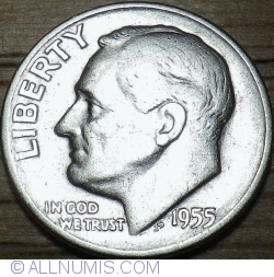 Image #2 of Dime 1955 S
