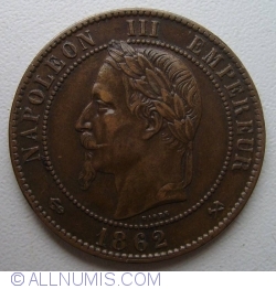 Image #2 of 10 Centimes 1862 K