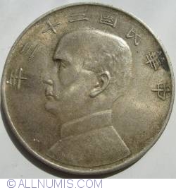 Image #1 of 1 Dollar (Yuan) 1934 (Year 23)