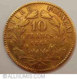 Image #1 of 10 Francs 1864 A