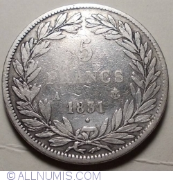 Image #1 of 5 Francs 1831 A