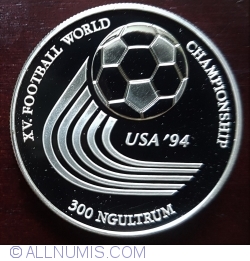 Image #2 of 300 Ngultrums 1993 - World Championship Soccer '94