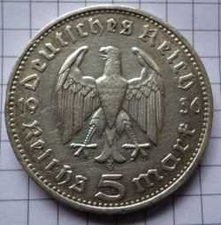 5 Reichsmark 1936 F