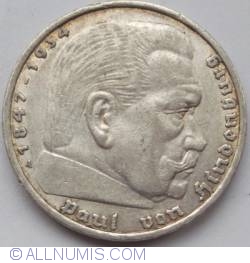 Image #2 of 5 Reichsmark 1935 A - Paul von Hindenburg