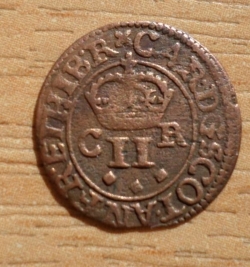 Image #2 of 2 Pence 1632-1639 - Scottish crown - jeweled band and arches