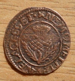 2 Pence 1632-1639 - Scottish crown - jeweled band and arches