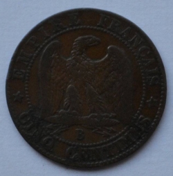 Image #1 of 5 Centimes 1854 B