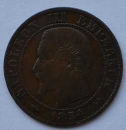 Image #2 of 5 Centimes 1854 B