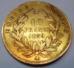 Image #1 of 10 Francs 1859 A