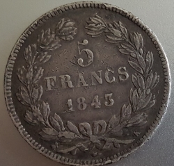Image #1 of 5 Francs 1843 K