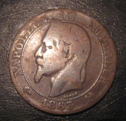 Image #2 of 5 Centimes 1863 K