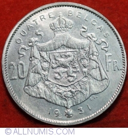 Image #1 of 20 Francs 1931 - 4 Belgas (French)
