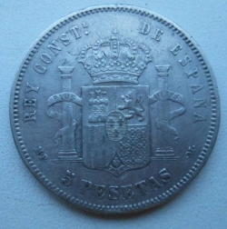 Image #1 of 5 Pesetas 1885 (87) MP-M
